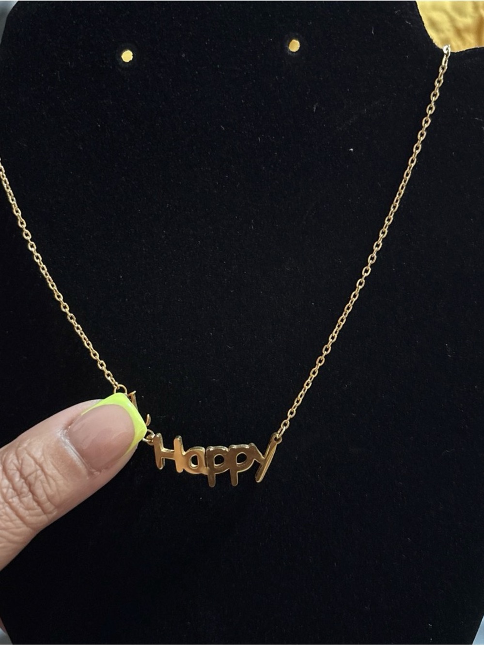 Happy Script Gold Necklace - Women Jewelry